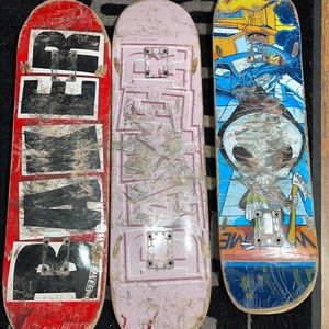3 used 8.25 size decks